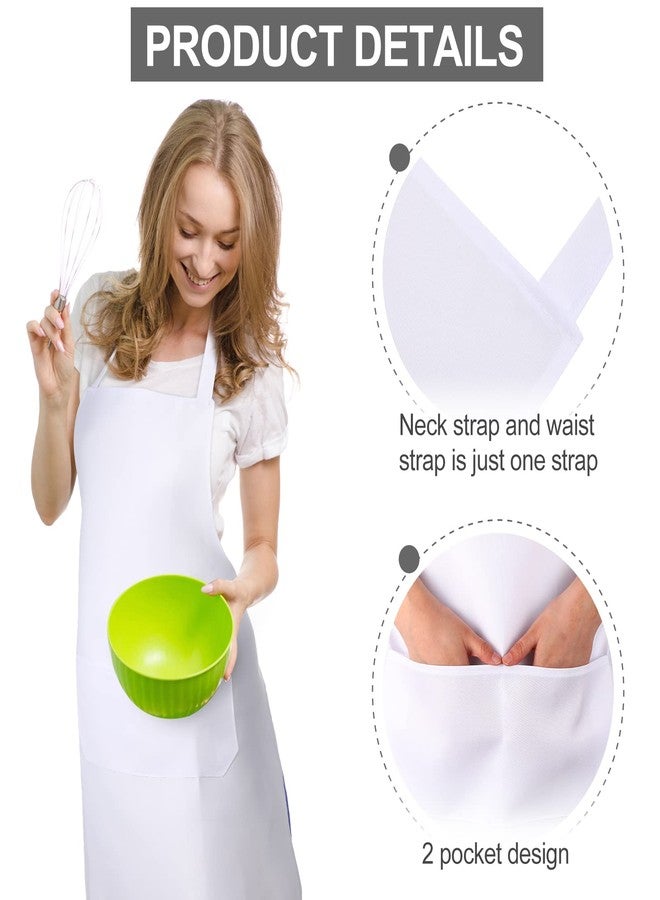 تاربوب مآزر Tarpop مكونة من 24 قطعة، مآزر للجنسين، مآزر تجارية مقاومة، مآزر مطبخ وشواء وأعمال يدوية، مآزر للطهاة من النساء والرجال (أبيض) - Image 3