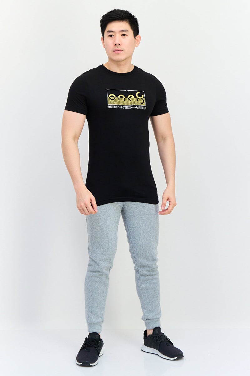 Puma x One8 Men Sportswear Fit Brand Logo Short Sleeves Training T-Shirt, Black - Image 4