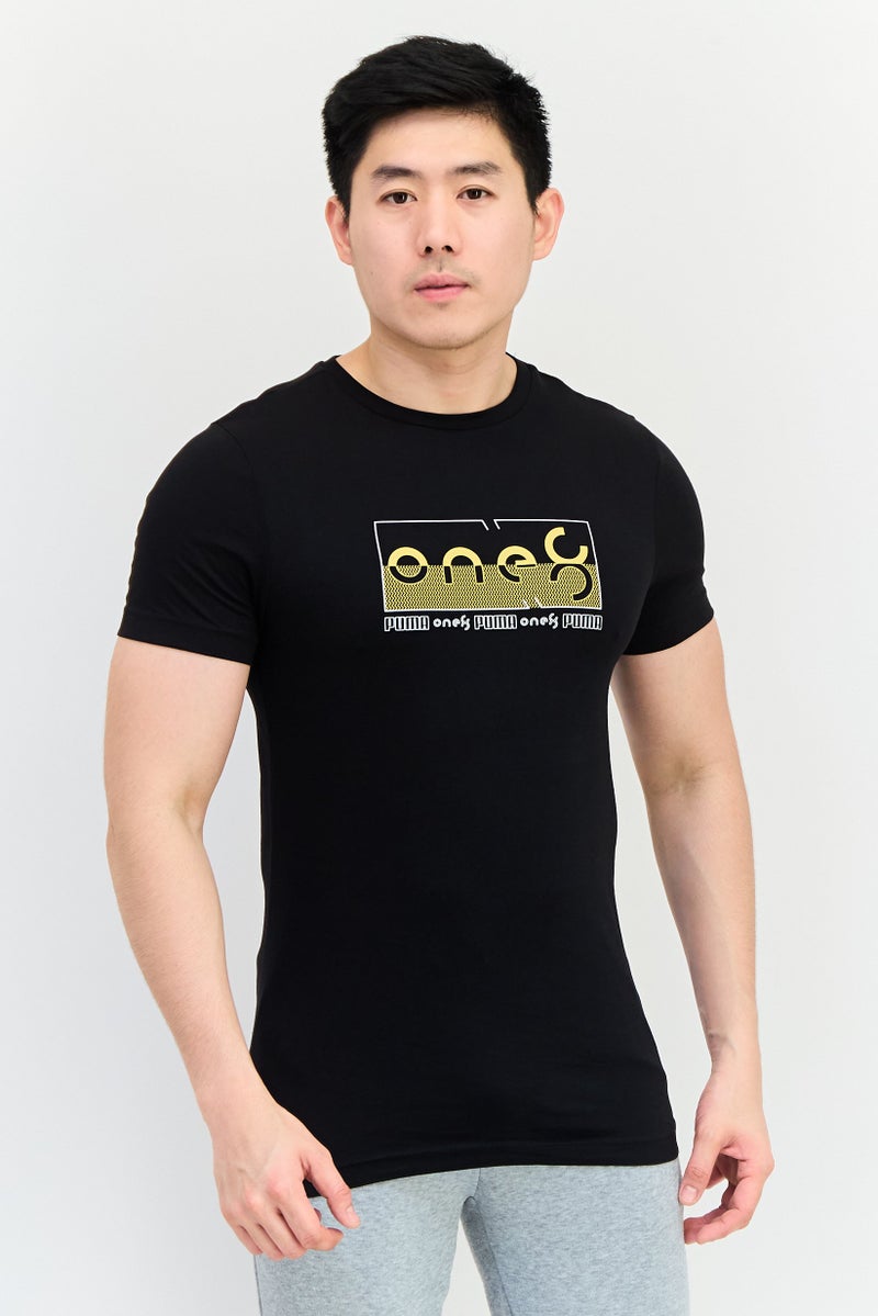 Puma x One8 Men Sportswear Fit Brand Logo Short Sleeves Training T-Shirt, Black - Image 1