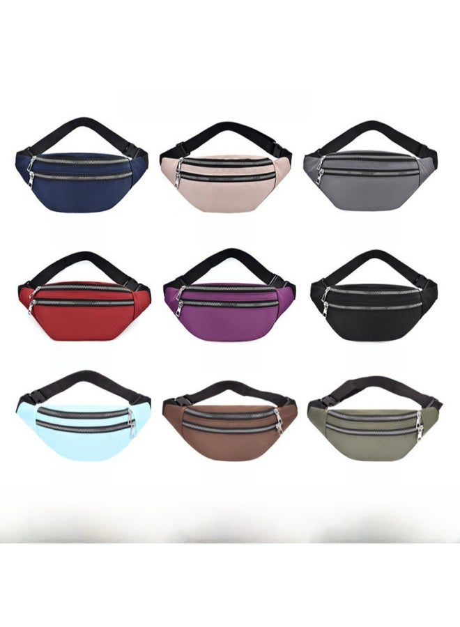 Sports Waist Bag Men's And Women's Waterproof Mobile Phone Bag Korean Fashion Waist Bag Leisure Large Capacity Waist Bag Wholesale-Color:Brown - Image 2