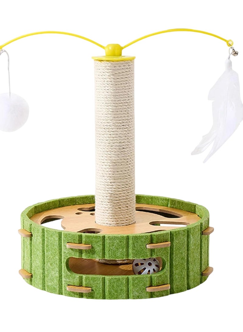 أرابايت لعبة ألغاز للقطط، راقصة تفاعلية للقطط المنزلية، صندوق مثير مع ألعاب تصدر أصواتًا ولباد للخدش، لعبة مسار كرة للقطط لممارسة التمارين البدنية - Image 1