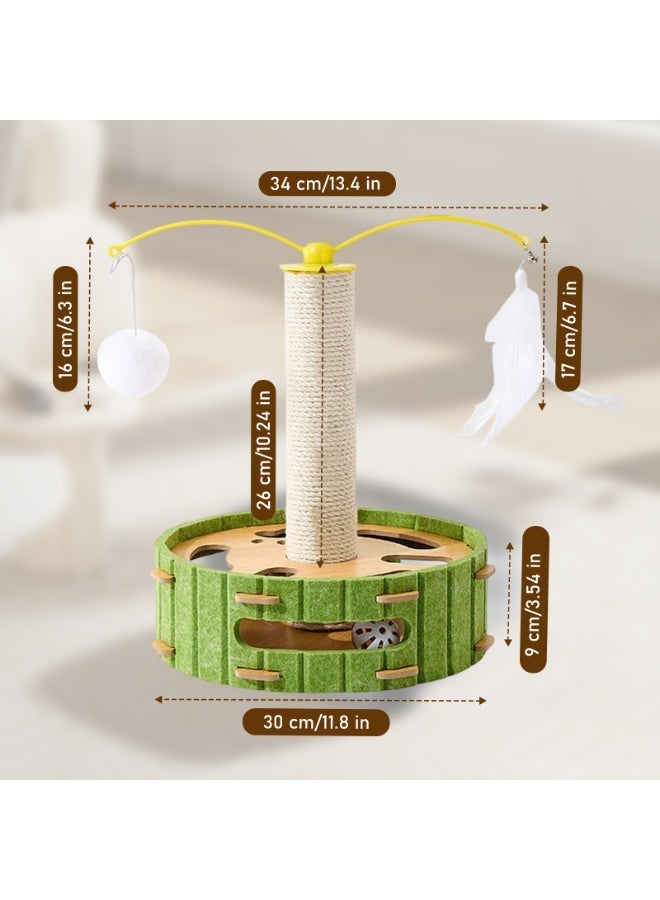 أرابايت لعبة ألغاز للقطط، راقصة تفاعلية للقطط المنزلية، صندوق مثير مع ألعاب تصدر أصواتًا ولباد للخدش، لعبة مسار كرة للقطط لممارسة التمارين البدنية - Image 2