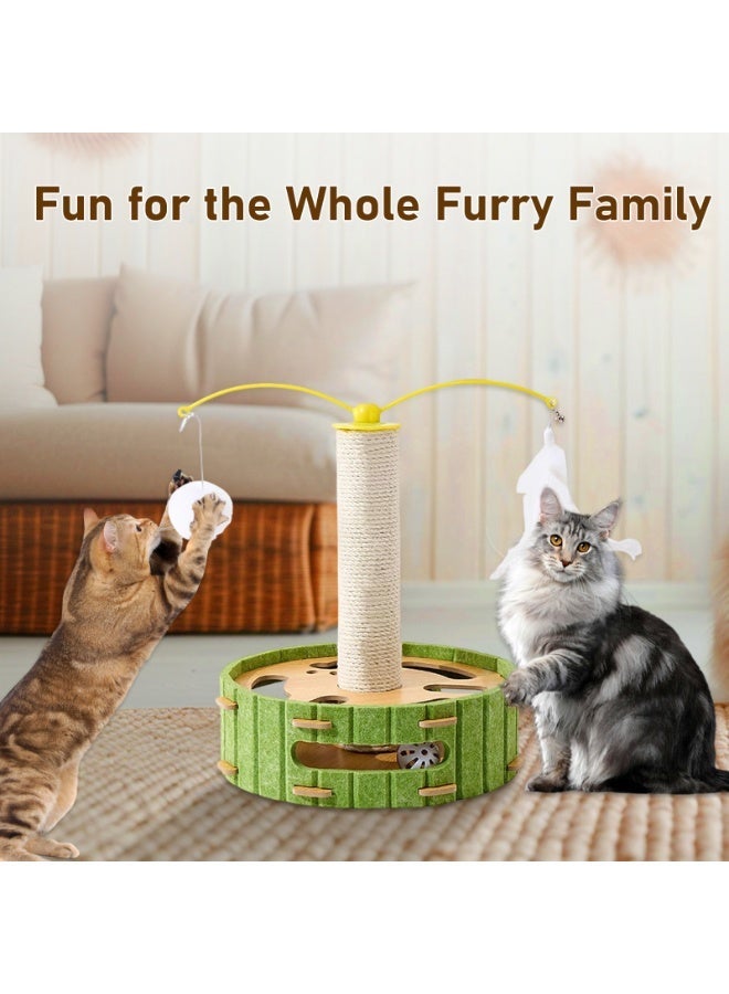 أرابايت لعبة ألغاز للقطط، راقصة تفاعلية للقطط المنزلية، صندوق مثير مع ألعاب تصدر أصواتًا ولباد للخدش، لعبة مسار كرة للقطط لممارسة التمارين البدنية - Image 5