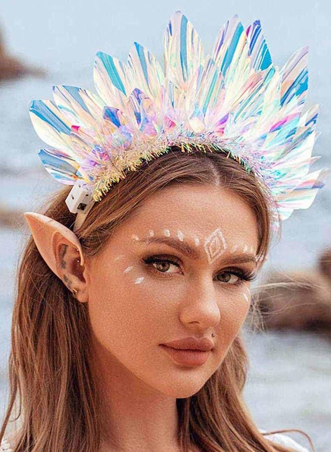 LED Light Up Headband, Tinsel Hair Hoop, Party Nightclub Rave Hair Accessories for Women and Girls, Flashing Headpiece Festival Hair Accessories - Image 5