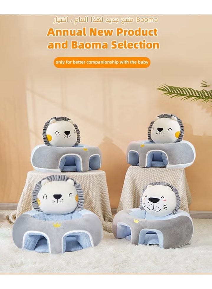 HOOKOR Baby Sitting Support Seat Sofa, Infant Learning Chair Head Protect - Breathable Crystal Fabric, Feather Cotton Filling, Perfect Toddler Gift to Learn to Sit - Image 3