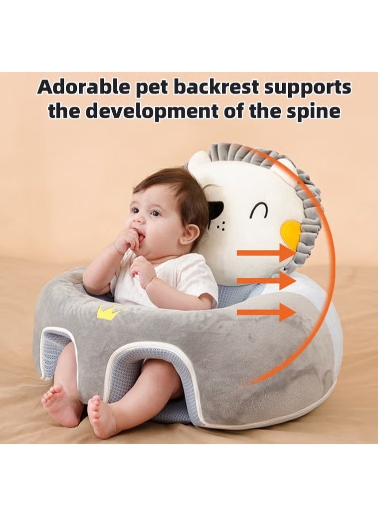 HOOKOR Baby Sitting Support Seat Sofa, Infant Learning Chair Head Protect - Breathable Crystal Fabric, Feather Cotton Filling, Perfect Toddler Gift to Learn to Sit - Image 1