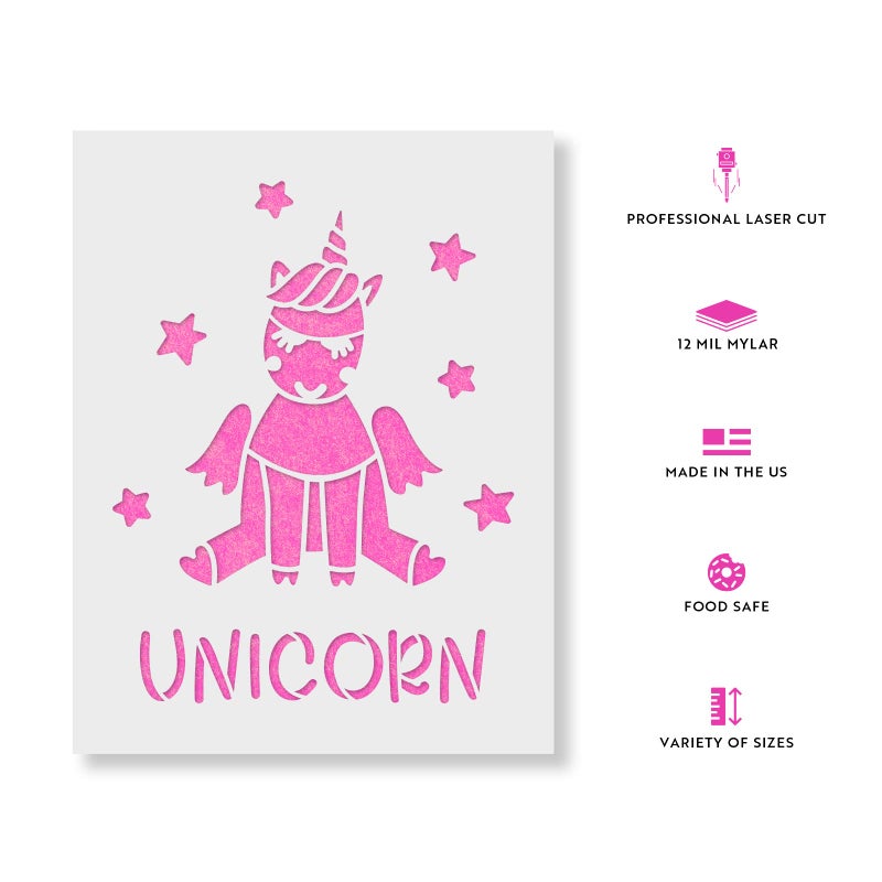 Stencil Revolution Unicorn with Stars Stencil - Easy-to-Use for Dreamy, Imaginative Artworks, Unicorn with Stars Stencil Template - Image 2