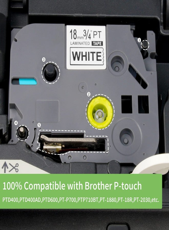 PROFICETIK Compatible Label Maker Tape Replacement for Brother P Touch Label Tape TZe Tape TZ Tape Laminated White 18mm 0.7inch TZe-241 P-Touch Label Tape Work for PTD400 PTD600 Label Maker,4-Pack - Image 3