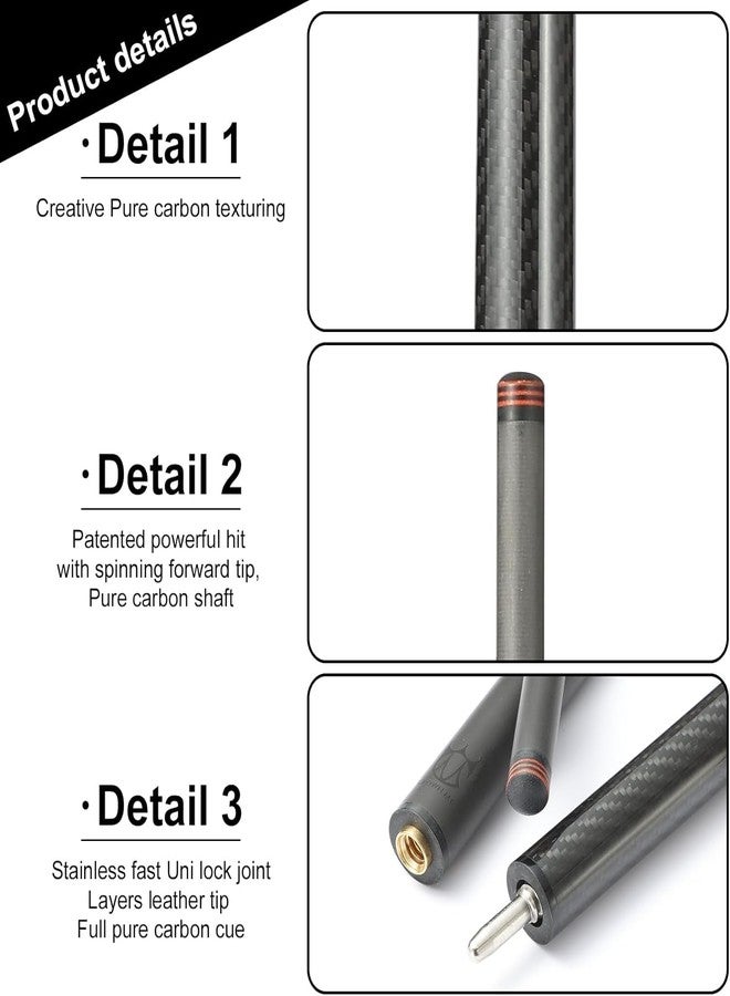 CROWN ME Carbon Fiber Break Pool Cue Stick 20OZ Weight, 13mm Tip Break Carbon Fiber cue, 58" Cue Stick - Image 2