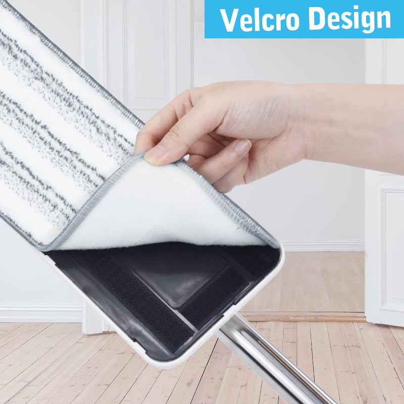 BOSHENG Flat Mop Pads, Mop Replacement Pads, Stronger Absorbent Microfiber Mop Pads, Machine Washable Pads, Refill 3 Packs - Image 4