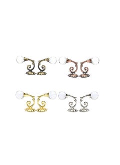 Generic Pair(2PCS) Silver Round Head Crystal Curtain Hook Door Wall Window Hanger Hook Tieback Household Office School Fixed Decoration Hanging Tools for Curtain Towel Clothes  - Image 2