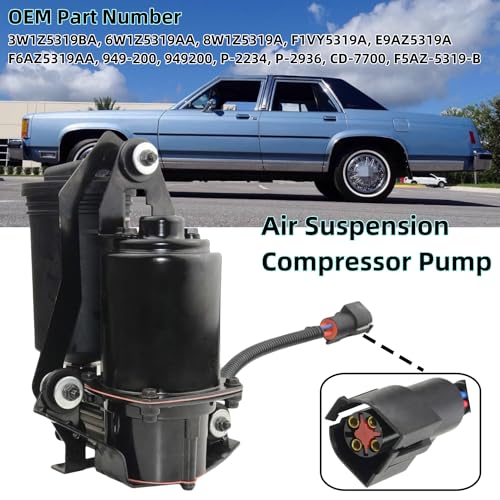 Vahaha Air Suspension Compressor Pump Replacement for Ford Crown Victoria Lincoln Town Car Mercury Grand Marquis 1990-2011 949-200 3W1Z5319BA 6W1Z5319AA 8W1Z5319A - Image 2