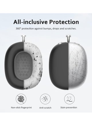Silicone Case Cover for AirPods Max 1/2 Gen(2026/2024/2020) Headphones, Airpods Max Ear Cup Covers/Ear Pad Case Cover/Headband Cover/Max Headband Pad, 4 in1 Accessories for AirPods Max 1/2 Gen(2026/2024/2020) (Black) - view 3