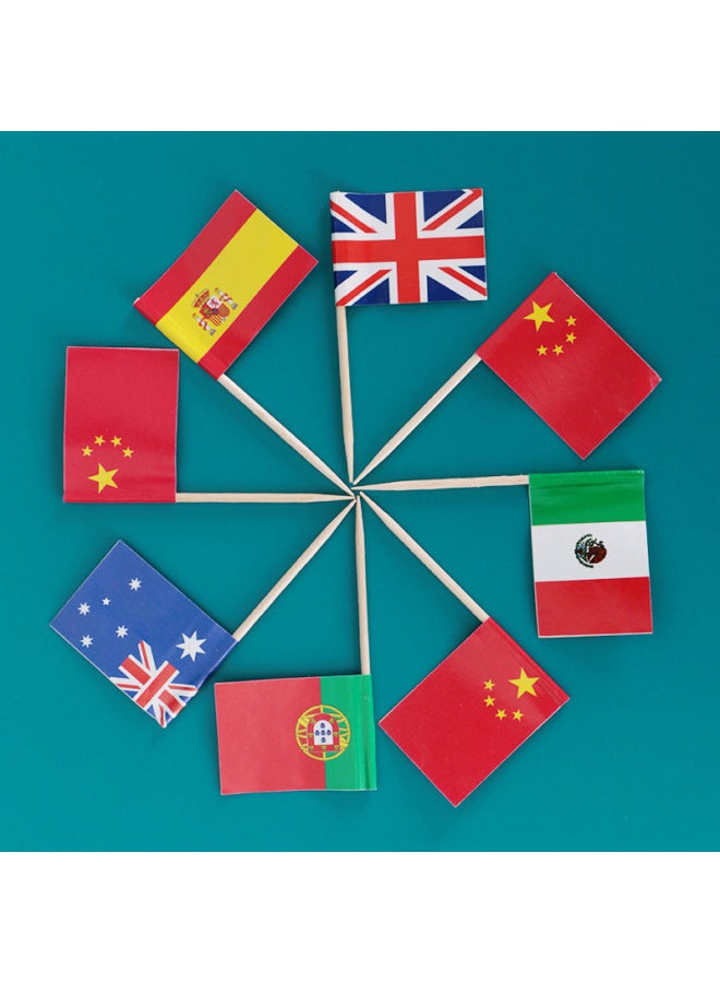 Paper Multi-country Flag Sign Creative Fruit Wine Sign Cake Fruit Plate Decorative Toothpick Flag Flower Sign Wine Sign-Color:Ginger Yellow Hat Pirate Flag 100  - Image 3