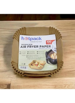 Hotpack Hotpack Air Fryer Paper Brown Square Liners 16x16x4.5cm, 100-Pieces  - Image 4