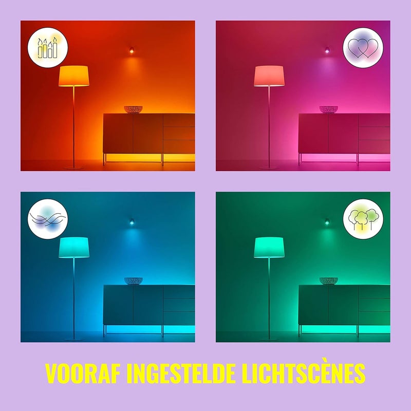 ويز Wiz Colours & Tunable Whites A60 E27 - لمبة LED ذكية مع واي فاي وبلوتوث - (متوافقة مع أمازون أليكسا ومساعد جوجل) - Image 5