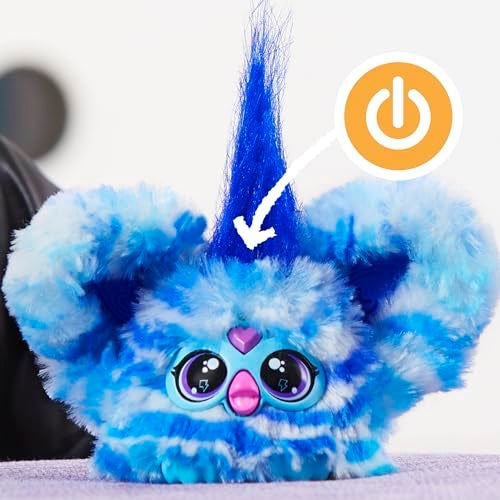 Furby فوربي فوربلتس أوه-كو صديق صغير، موسيقى روك، يتحدث فقط بالفوربيش، ألعاب قماشية إلكترونية للبنات والأولاد، حيوانات أليفة تفاعلية، أزرق وأبيض، هدايا العودة إلى المدرسة، للأعمار 6 سنوات فما فوق - Image 2