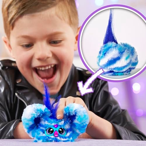 Furby فوربي فوربلتس أوه-كو صديق صغير، موسيقى روك، يتحدث فقط بالفوربيش، ألعاب قماشية إلكترونية للبنات والأولاد، حيوانات أليفة تفاعلية، أزرق وأبيض، هدايا العودة إلى المدرسة، للأعمار 6 سنوات فما فوق - Image 3