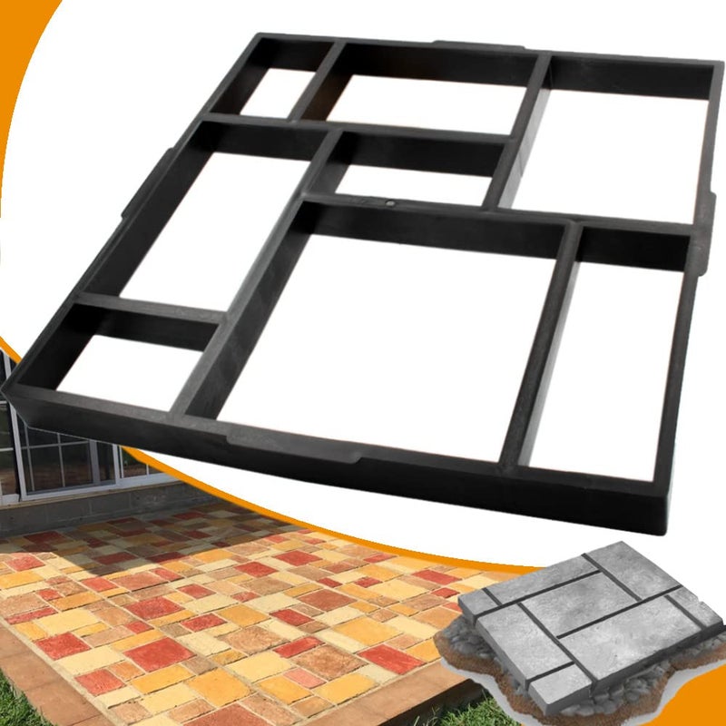 Avalution Plus Size 20"x20"x1.8" Walk Maker Reusable Concrete Pathmate Stone Mold Stepping Stone Paver Lawn Patio Yard Garden DIY Path Maker Paving Moulds(8 Grid) - Image 1