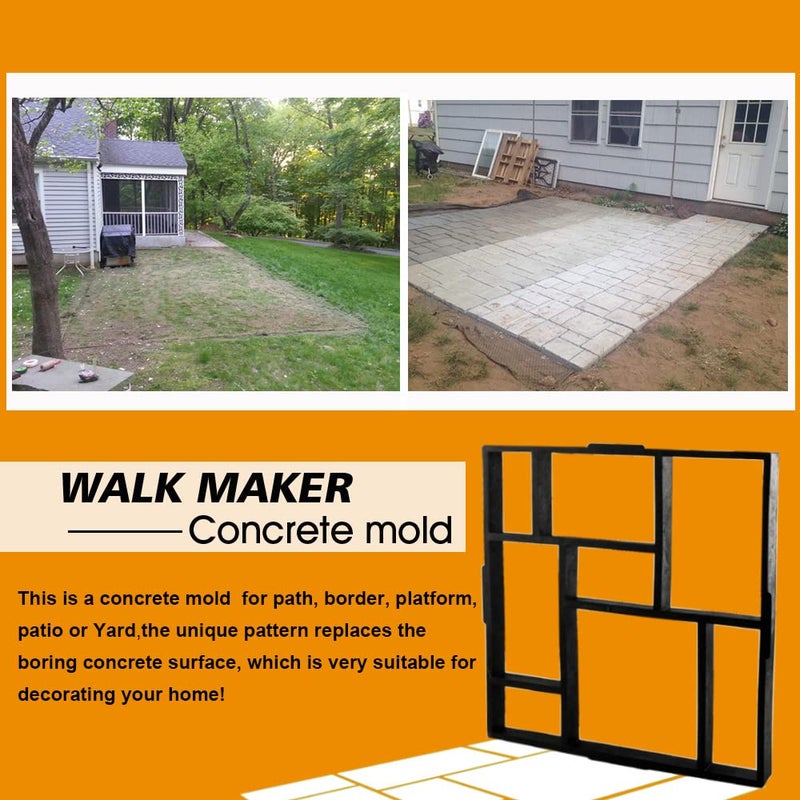 Avalution Plus Size 20"x20"x1.8" Walk Maker Reusable Concrete Pathmate Stone Mold Stepping Stone Paver Lawn Patio Yard Garden DIY Path Maker Paving Moulds(8 Grid) - Image 3