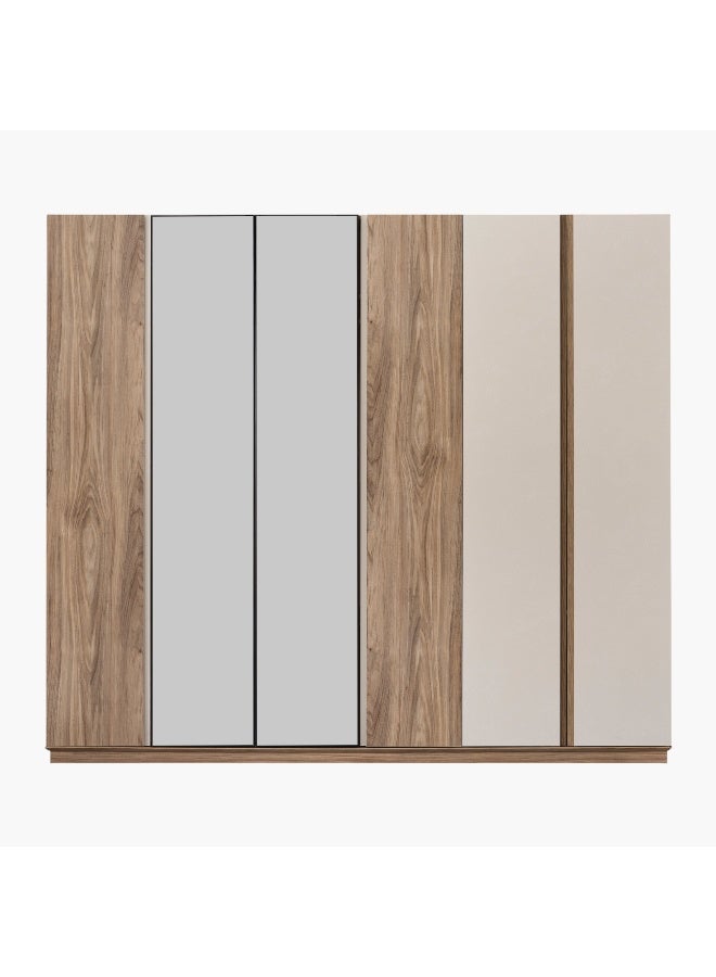 Home Box Leona 6-Door Wardrobe with 2 Reflective Mirrors  - Image 1