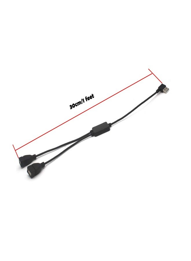 Kework 12 Inch Right Angle USB 2.0 Splitter Cable, USB Extender 1 Male to 2 Female HUB Extension Cord - Image 5