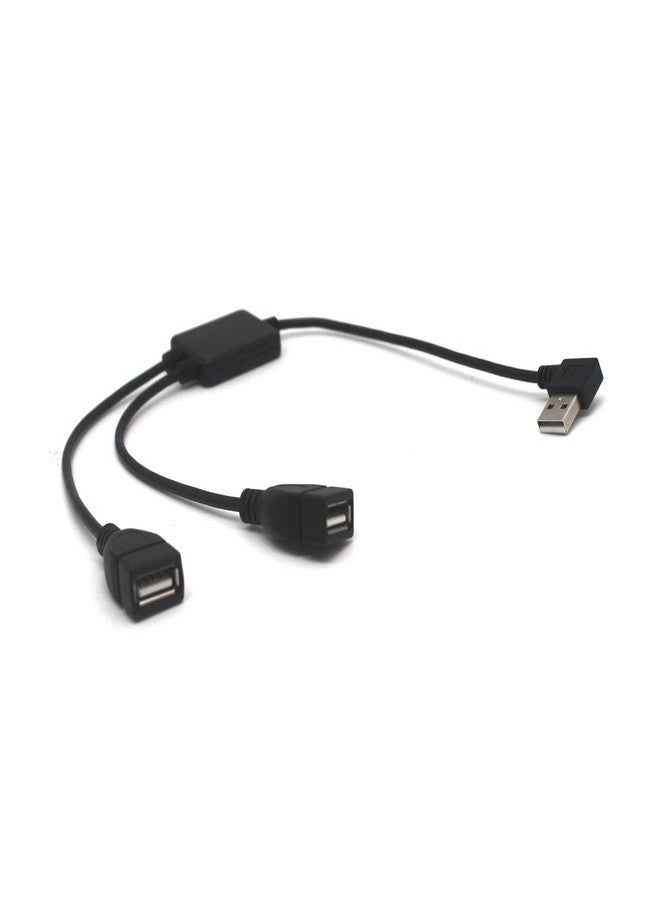 Kework 12 Inch Right Angle USB 2.0 Splitter Cable, USB Extender 1 Male to 2 Female HUB Extension Cord - Image 1