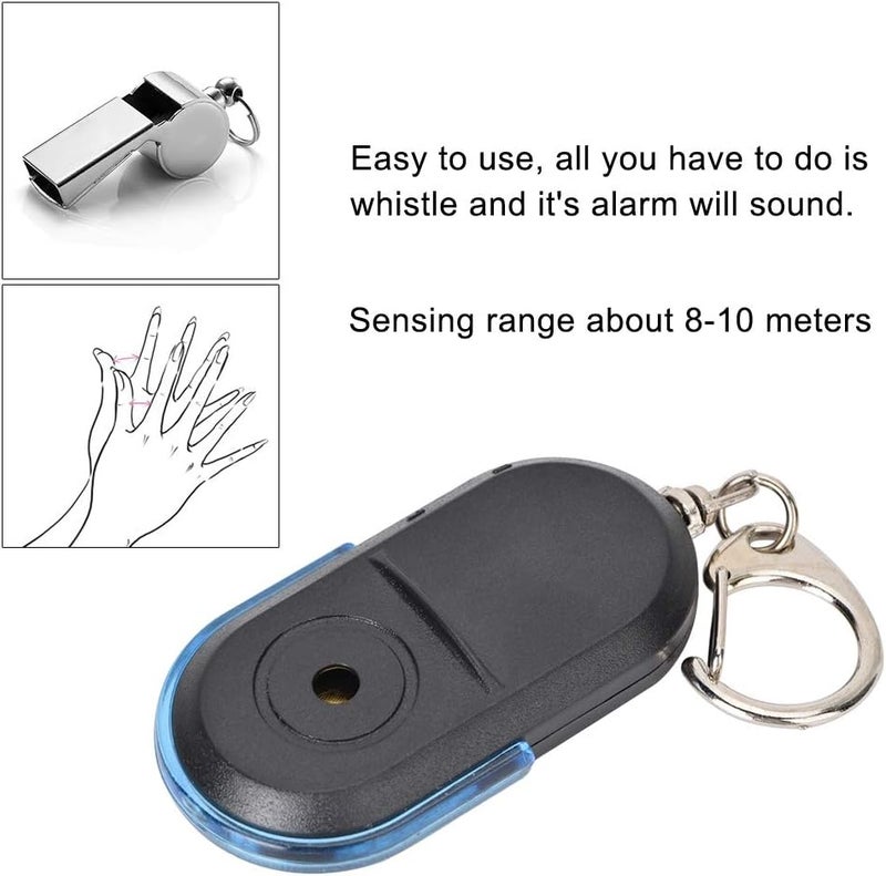 klarako Mini Key Finder , Anti Lost Wireless Item Tracker , Sensing Range 8 10 Meters Whistle Sound Control Alarm with LED Light ,Battery for find Keys ,Wallets ,MP3 and etc. Blue - Image 2