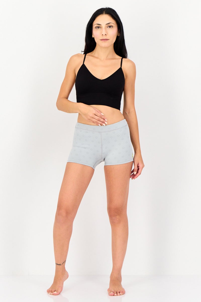 Ellesse شورت سباحة نسائي من إليس x سمايلي بشعار العلامة التجارية، رمادي فاتح - Image 4