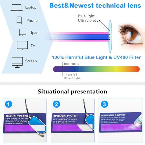 REAVEE 3 Pack Folding Reading Glasses with Keychain Compact Bags for Women Men, Blue Light Blocking Spring Hinge Portable Pocket Readers, Black Gold and Silver 1.5 - Image 5
