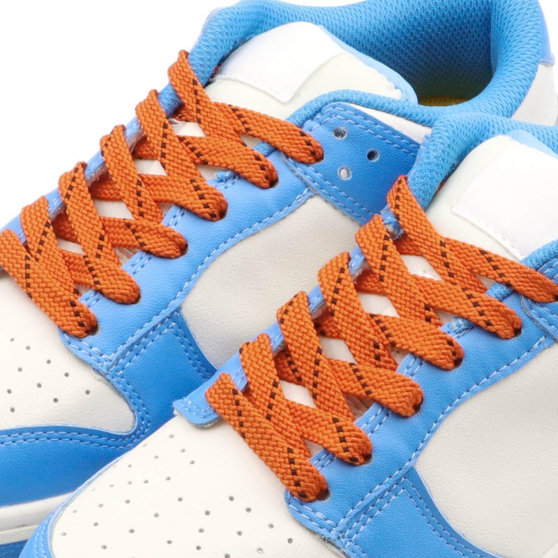 DANHUA Flat Thick Sneakers Shoelaces: 2 Pair 47.24 inch Burnt Orange Black Twill Point Athletic Shoe Laces - Image 3