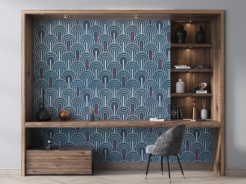 DRONTER 3D PE Foam self Adhesive Silver Blue Design Wall Stickers/DIY Wallpaper for Home Hotel Living Room Bedroom Cafe Decor DIY Wall Paper 70x70cm Decorative Wallpaper (Silver Blue) - Image 3