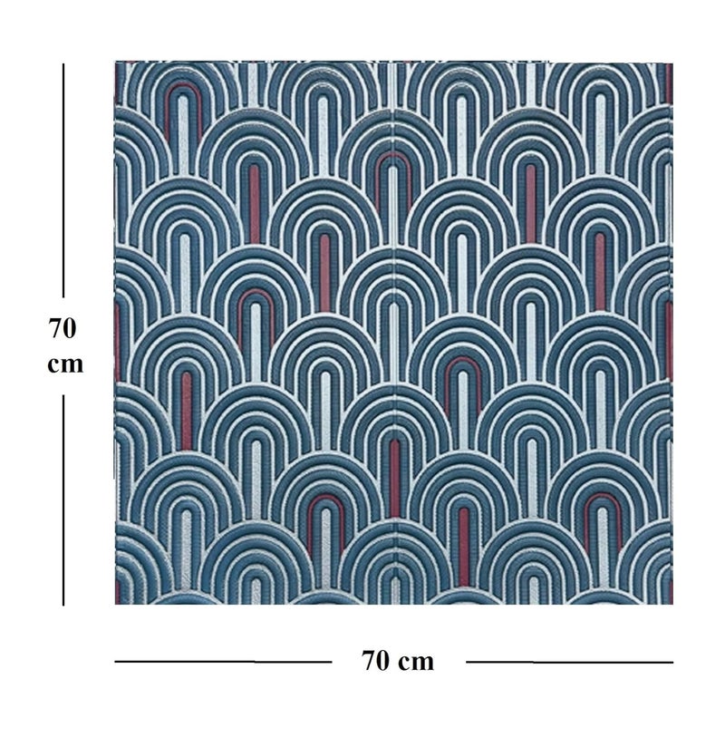 DRONTER 3D PE Foam self Adhesive Silver Blue Design Wall Stickers/DIY Wallpaper for Home Hotel Living Room Bedroom Cafe Decor DIY Wall Paper 70x70cm Decorative Wallpaper (Silver Blue) - Image 2