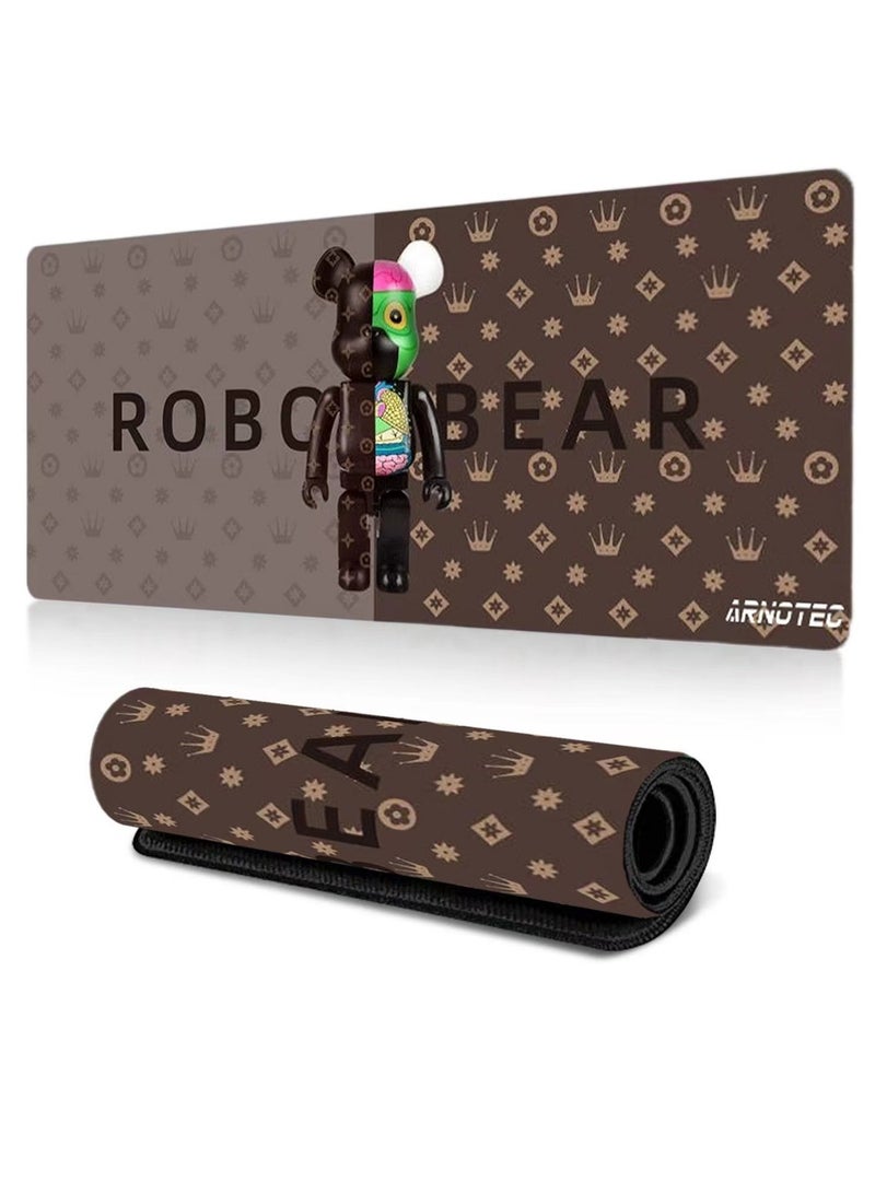 ARNOTEC لوحة ماوس ألعاب كبيرة الحجم للكمبيوتر المحمول من Bearbrick (30 × 80 سم) لوحة ماوس مضادة للانزلاق ولوحة مفاتيح كبيرة ولوحة ماوس مكتب بحواف مخيطة - Image 1