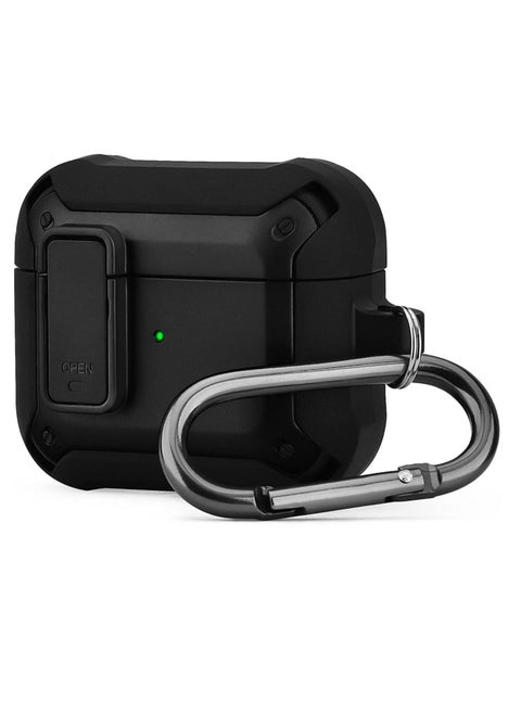 Lock Design Airpdods 3 case, Air Pod 3rd (2021) Cover with Keychain, Hard Protective Skin for Airpod 3 Charging Case, LED Visible