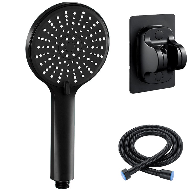 Hand-held Shower, Large Panel 4.7 inch Shower, Hand-held Water-saving Shower, 5 Adjustable water Spray Modes, With Punch-free Bracket and Hose - Image 1