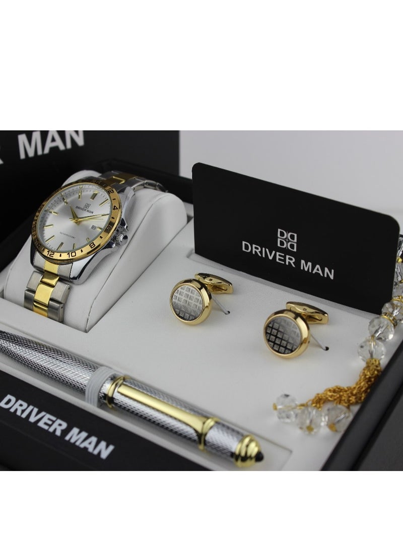 ووتش طقم ساعه رجالي مكون من أربع قطع