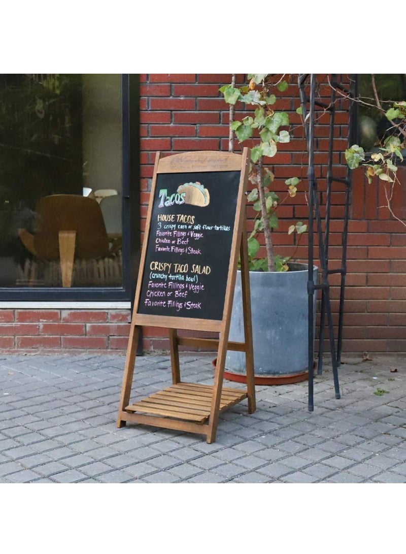 Wooden Balckboard Hand Writing With Flower Pot Holder Free Standing Display Stand Ideal For Restaurants Menu Wedding Party  - Image 2