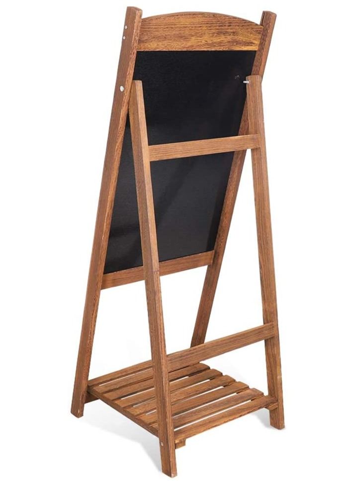 Wooden Balckboard Hand Writing With Flower Pot Holder Free Standing Display Stand Ideal For Restaurants Menu Wedding Party  - Image 4