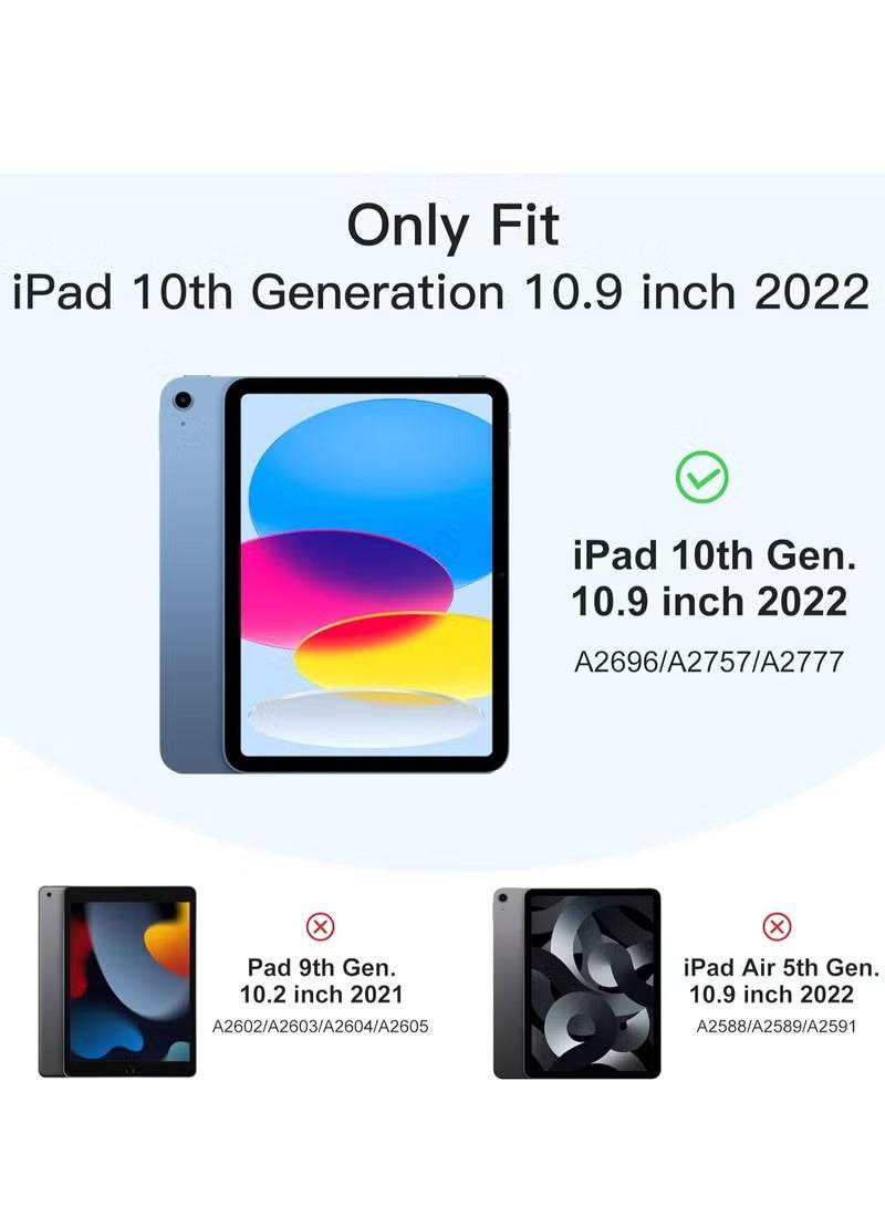 MIGOFAST Compatible with iPad 10th Generation Case 10.9 Inch 2022 with Pencil Holder Slim Trifold Stand Protective Cover with Soft TPU Back for iPad Case 10th Generation Auto Sleep Wake  - Image 2
