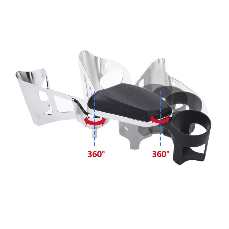 FIASRAC Comfortable Passenger Armrests with Cup Holder Fit for Harley Touring Electra Glides Road Glide Ultra and Tri Glide 2014-2023 - Image 4