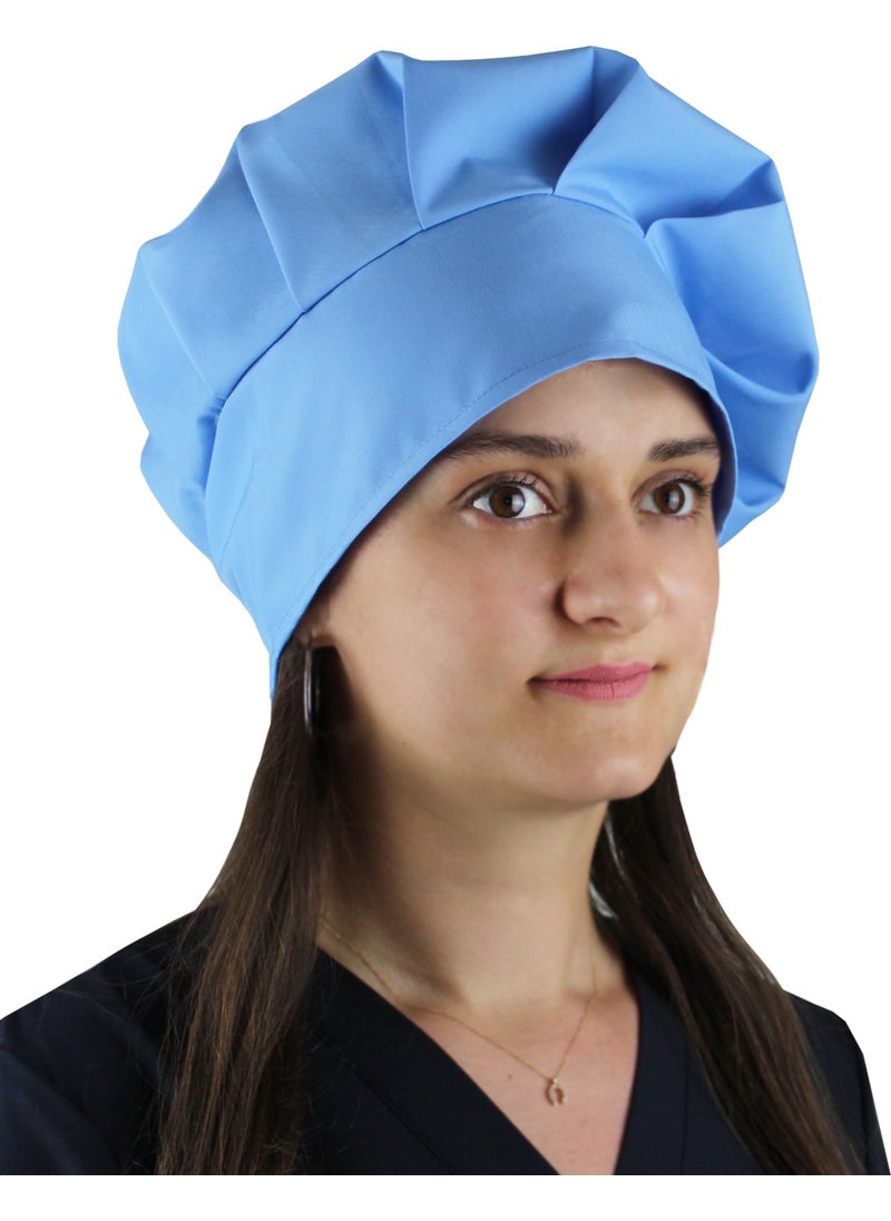 Dr. Mia - Dr.mia Blue Color Chef Hat Mushroom Cap Kitchen Chef Hat Chef Bonnet Alpaca Fabric - Image 1