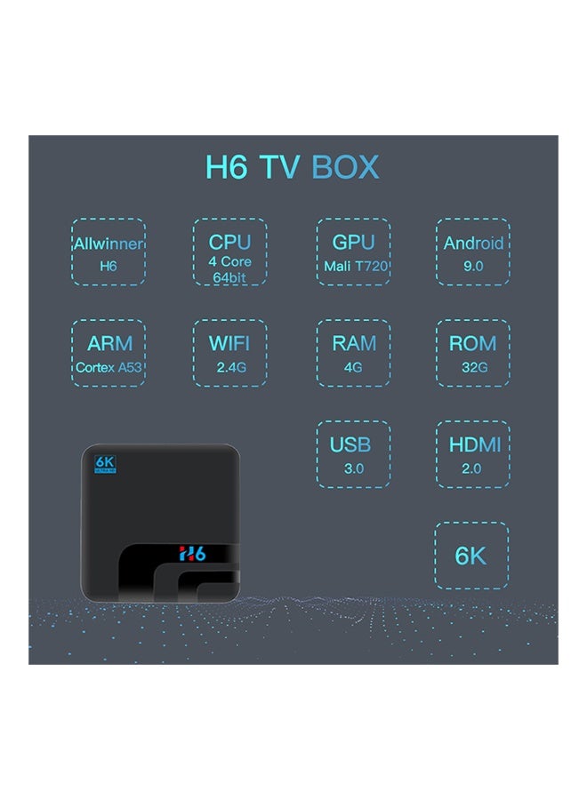 H6 Intelligent STB Set Top Box Wifi TV Receiver V6335 Black  - Image 3
