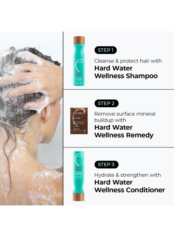 Malibu C علاج العناية بالمياه العسرة - شامبو المياه العسرة، بلسم وقناع للشعر لإزالة الرواسب والشوائب - مجموعة العناية بالشعر المرطبة (6 قطع) - Image 4