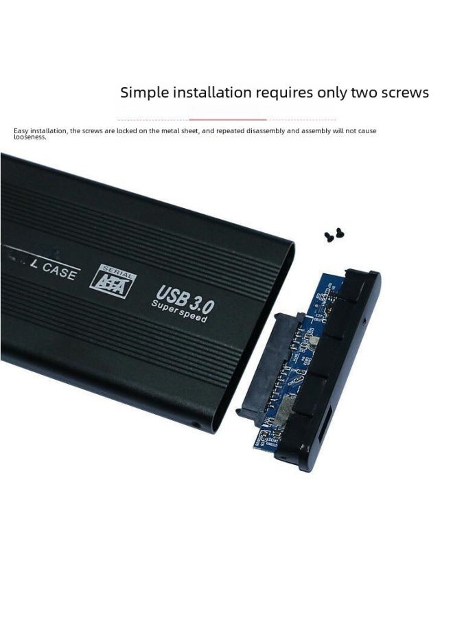 2.5-inch Serial Port 3.0 Interface Mobile Hard Drive Box Aluminum Alloy High-speed Usb Digital Computer/mobile Box-Color:Blue  - Image 3