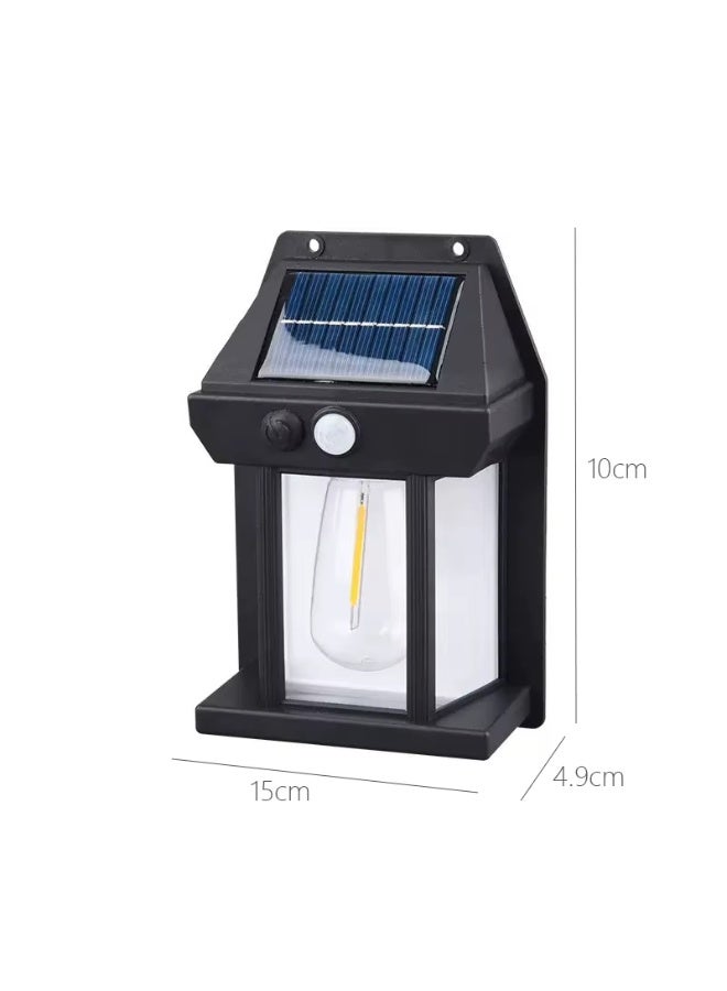 Solar Wall Light Outdoor Lantern Style, Warm LED Solar Wall Lamp with Motion Sensor, Decorative Outdoor Wall Light for Garden, Door, Balcony, Patio and Pathway - Image 5
