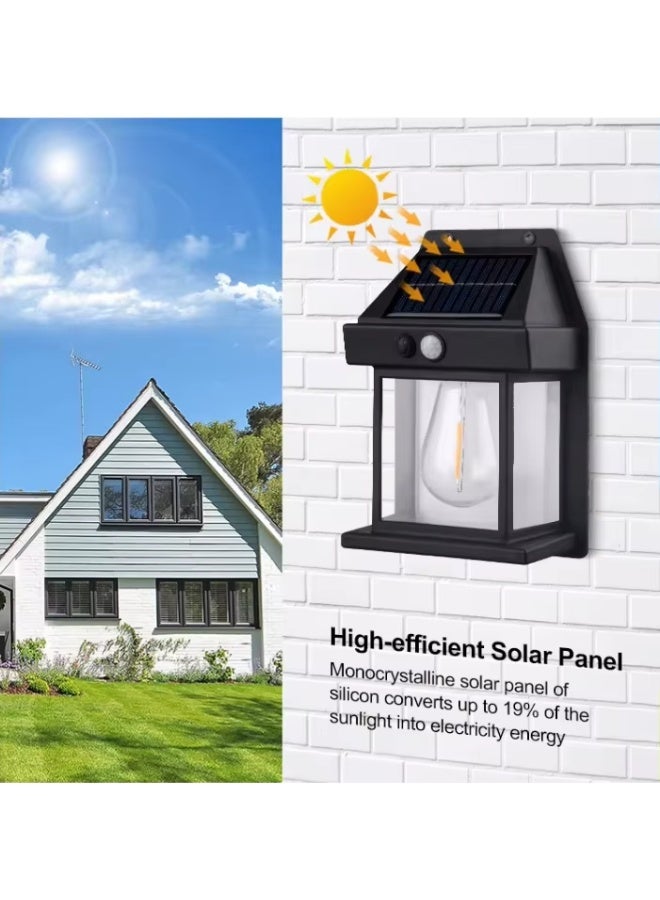 Solar Wall Light Outdoor Lantern Style, Warm LED Solar Wall Lamp with Motion Sensor, Decorative Outdoor Wall Light for Garden, Door, Balcony, Patio and Pathway - Image 4