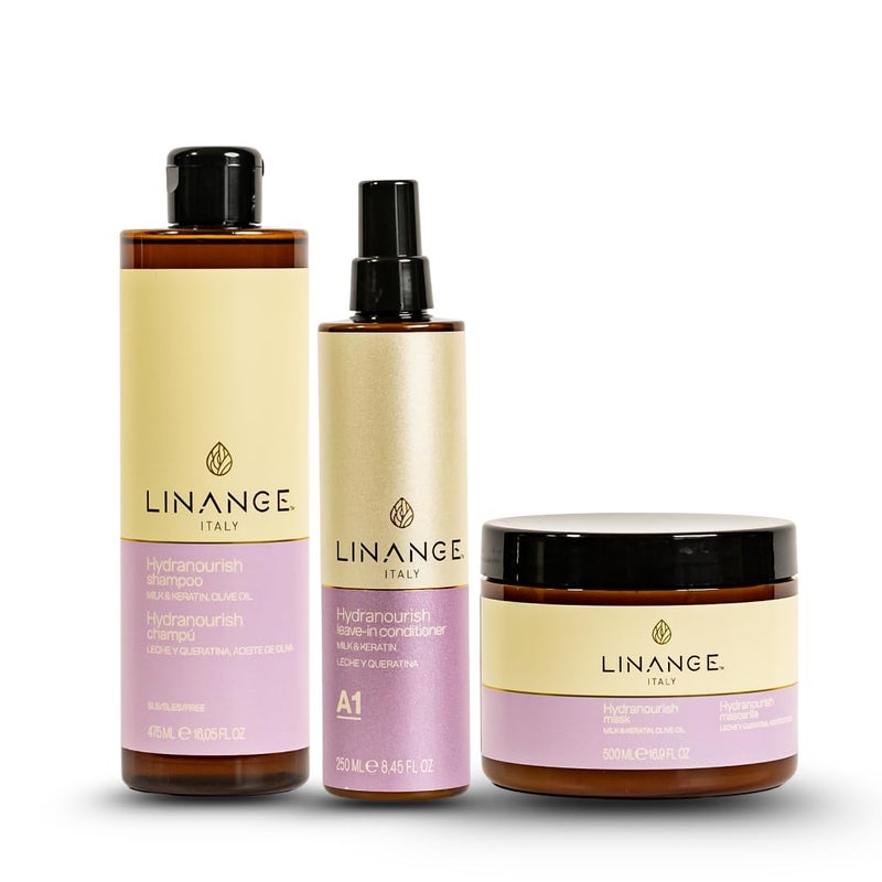 LINANGE Hydranourish Mask - Hydrating & Nourishing Milk, Keratin, and Olive Oil Hair Mask, 500ml / 16.9 oz. - Image 5
