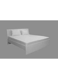 Hotel Linen Klub King Fitted Sheet 1Pc 100 Percent Cotton 250Tc Sateen 1 Inch Stripe Size: 200X200+30Cm White  - Image 4