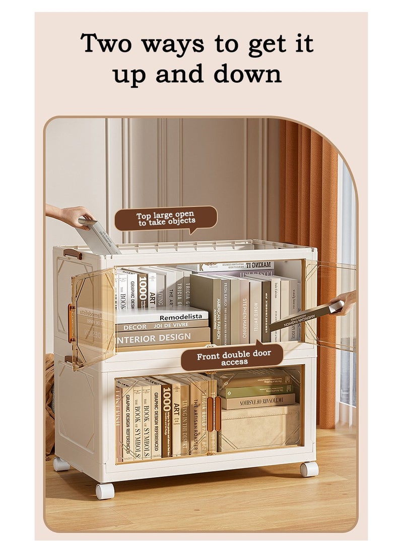 4 layers foldable storage twith wheels, bedroom storage , closet storage, storage with handle, foldable storage